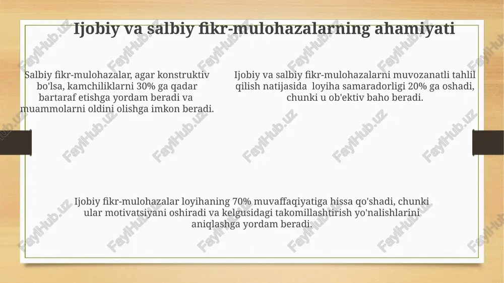 iqish va amalga oshirish muhim. kompaniyaning obro'sini 20% ga oshirish uchun mijozlarning fikr-mulohazalari tahliliga asoslangan 5 ta asosiy pr strategiyasini ishlab chiqish va amalga oshirish muhim. mijozlarning fikr-mulohazalarini tinglashning afzalliklari aktiv tinglash orqali kamida 5 ta muhim muammoni aniqlash va ularni hal qilish mumkin, bu esa kompaniyaning obro'sini va ishonchlilik darajasini oshiradi. mijozlarning fikr-mulohazalarini tinglash, mahsulot yoki xizmat sifatini 20% ga yaxshilashga va shu bilan 15% ga mijozlarning sodiqligi darajasini oshirishga yordam beradi. mijozlar fikr-mulohazalari asosida 10 ta yangi g'oya va takliflarni olish mumkin, bu esa biznesni rivojlantirish va yangi bozor segmentlarini o'zlashtirishga imkon beradi. brend obro'sini himoya qilish brend obro'sini himoya qilishda salbiy fikr-mulohazalarga 24 soat ichida javob berish, mijozlarning 70% qanoatlanishini ta'minlaydi va bu esa kompaniyaning obro'siga ijobiy ta'sir ko'rsatadi. samarali pr strategiyasi brend obro'sini himoya qilishda 50% ga yaqin xarajatlarni tejashga yordam beradi va shu bilan birga, mijozlarning loydorligi darajasini 15% ga kamaytiradi. brend obro'sini himoya qilishda …