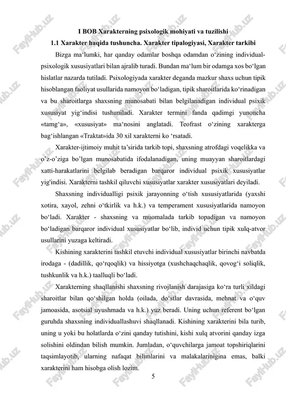 er xislatlari ichida eng ustun ko’zga tashlanadigan xususiyatlar majmui xarakter aktsentuatsiyasi deyiladi. (surbetlik, molparastlik, vijdonsizlik rostgo’ylik, yolg’onchilik, saxiylik, ochko’zlik, dilkashlik va hokazolar). xarakter aktsentuatsiyasiga qarab odamlarni quyidagicha farqlash mumkin: introvert tip - odamovi, ichimdagini top, boshqalar bilan til topishga qiynaladigan tip, ekstrovert tip - his xayajonga berilganlik, ko’p gapiradigan, maqtanchoq, ko’p narsaga beqaror qiziqadigan tip. boshqarib bo’lmaydigan tip - oraliq tip, gayritabiiy, sun’iy qiliklar, e’tirozlarga murosasizlik, ba’zan o’rinsiz shubhalanish bilan qarash. o’z salbiy qiliklarini bila turib davom ettirish - xudbinlikninng oliy shaqli. kishining qaysi xarakter tipiga kirishini aniqlashda e.i.rogov taqlif qilgan so’rovnoma va unga olingan javoblar natijasidan foydalanish mumkin. rogov xarakter tiplarini quyidagicha tasvirlaydi: ekstravertlar («o’ngi ustidalar») bor- yo’g’i ko’zga tashlanib turadigan odam.muloqotga kirishuvi oson, chaqqon, mahmadona, tajovuzkor, peshqadamlikka intilish, odamlar diqqatini tortishga intilish darajasi yuqori. boshqalar bilan osongina aloqaga kirisha oladi, tez ta‘sirlanuvchan, tashqi ta‘sirga beriluvchan, sezgir, ochiq ko‘ngil odam. odamlarga «tashqi ko‘rinishi» ga qarab baho beradi, ichki olami …