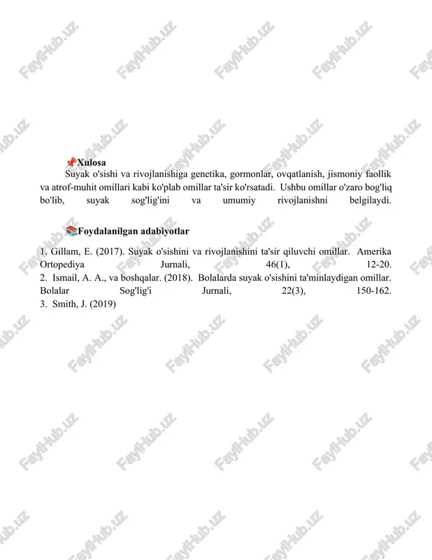 suyaklarning oʻsish rivojlanishiga tasir etuvchi omillar - Page 5