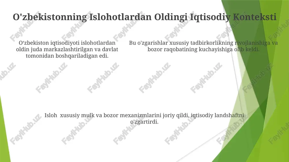 iqtisodiy islohotlar xususiy mulkchilikning shakllanishi - Page 5