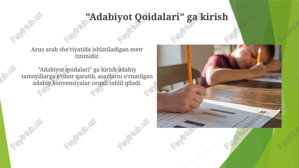 adabiyot qoidalari, aruz haqida - Page 5