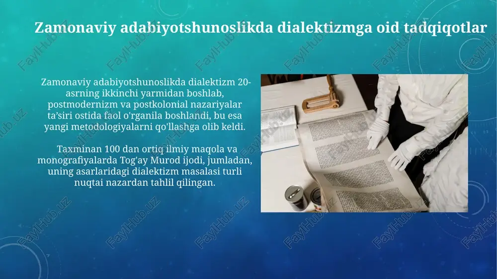 tog’ay murod asarlarida dialektizmlar mavzusida bitiruv malakaviy ishi taqdimoti - Page 5