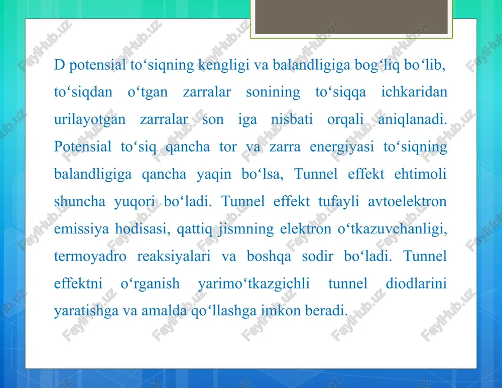 tunnel effekti va uni tushuntirish - Page 5