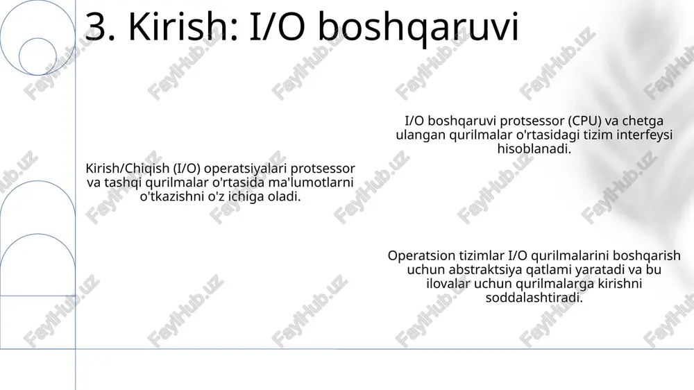 operatsion tizimlardan ma'lumotlarni kiritish va chiqarishni boshqarish - Page 5