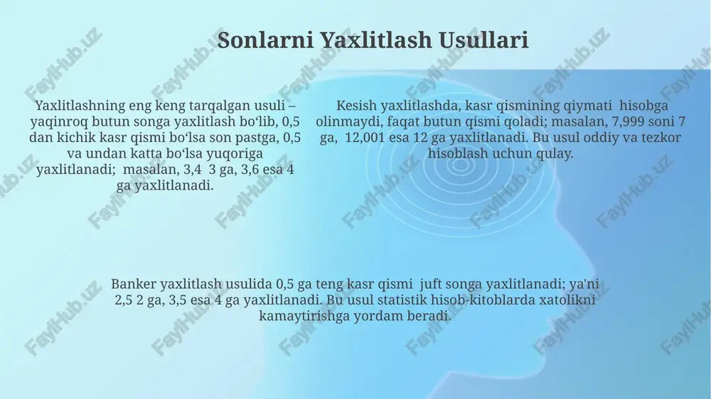 sonlarni yaxlitlash usullari - Page 5