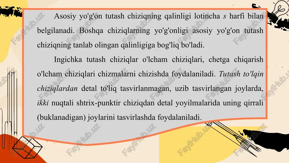 chiziq turlari. o'lcham qo'yish qoidalari - Page 5