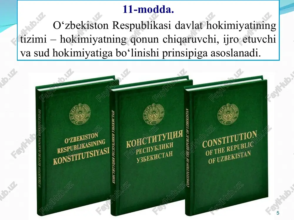 prezidenti: 8) senat raisi lavozimiga saylash uchun nomzodni o‘zbekiston respublikasi oliy majlisining senatiga taqdim etadi; 9) o‘zbekiston respublikasi bosh vazirini, o‘zbekiston respublikasi vazirlar mahkamasi a’zolarini o‘zbekiston respublikasi oliy majlisining qonunchilik palatasi ma’qullaganidan keyin lavozimga tayinlaydi va ularni lavozimidan ozod etadi; 10) qo‘mitalar, agentliklar va boshqa respublika davlat organlari rahbarlarini qonunchilikka muvofiq lavozimga tayinlaydi va lavozimidan ozod etadi; 11) o‘zbekiston respublikasi bosh prokurorini, o‘zbekiston respublikasi hisob palatasi raisini o‘zbekiston respublikasi oliy majlisining senati ma’qullaganidan keyin lavozimga tayinlaydi va ularni lavozimidan ozod etadi; 12) o‘zbekiston respublikasi oliy majlisining senati bilan maslahatlashuvlardan keyin o‘zbekiston respublikasi davlat xavfsizlik xizmati raisini lavozimga tayinlaydi va uni lavozimidan ozod etadi; 13) o‘zbekiston respublikasi oliy majlisining senatiga o‘zbekiston respublikasi konstitutsiyaviy sudi, o‘zbekiston respublikasi oliy sudi, o‘zbekiston respublikasi sudyalar oliy kengashi tarkiblariga nomzodlarni, shuningdek o‘zbekiston respublikasi markaziy banki boshqaruvining raisi, respublika korrupsiyaga qarshi kurashish organining rahbari va respublika monopoliyaga qarshi organining rahbari lavozimlariga nomzodlarni taqdim etadi; 14) o‘zbekiston respublikasi …