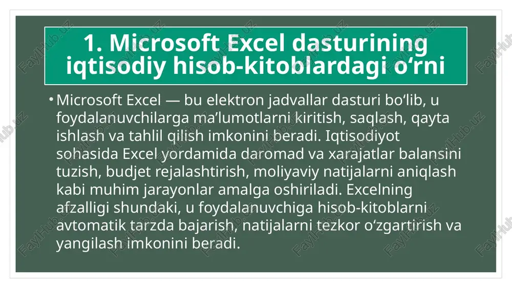 iqtisodiy masalalarni microsoft excel yordamida bajarish - Page 5