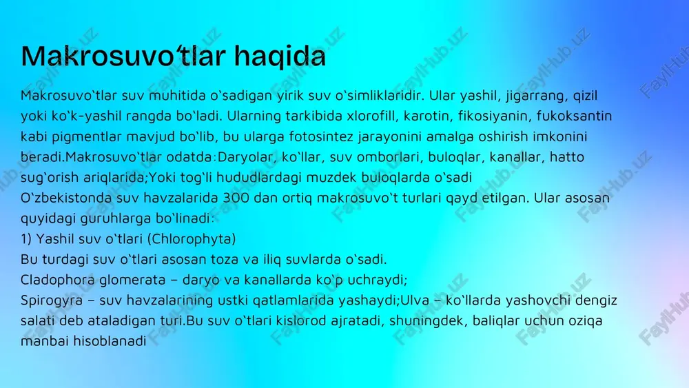 mikro va makrosuvo‘tlar haqida qisqacha - Page 5
