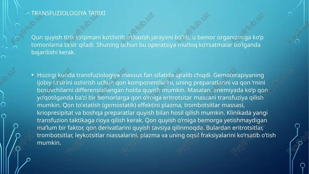 qon va qon o'rniini bosadigan suyuqliklar qo'yish - Page 5