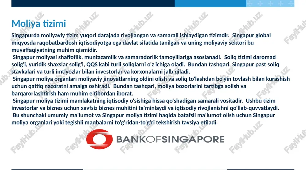 singapur bank tizimi haqida umumiy hamda moliyaviy malumotlar - Page 5