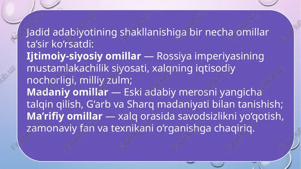 xx asr boshlarida jadid adabiyoti shakllanishi - Page 5