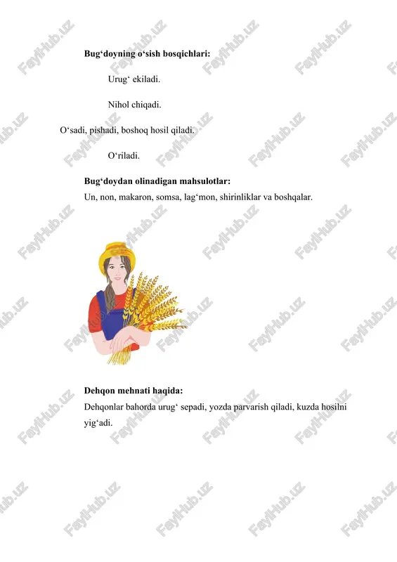 bug‘doy – rizqimiz va ro‘zimuz dars ishlanma - Page 5