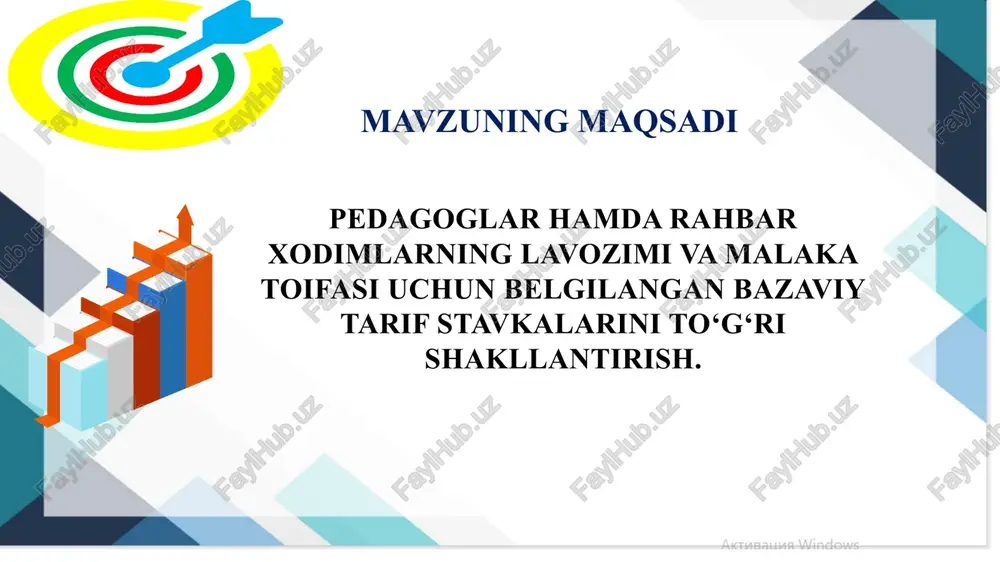jribaga qarab oshiriladi polsha - tajribaga va malakaga qarab oshiriladi maoshlar va ustamalarni pedagogik staj, malaka toifasi va natijalarga qarab tabaqalashtirish. pedagoglar hamda rahbar xodimlarning lavozimi va malaka toifasi uchun belgilangan bazaviy tarif stavkalarini shakllantirish jarayonida, ularning malakasi va toifasiga mos ravishda dars taqsimoti va ish haqi tizimini adolatli, shaffof ravishda belgilash, pedagog va rahbar xodimlarni yanada ish samaradorligini oshirishiga xizmat qiladi. xulosa maktabda pedagog va rahbar xodimlarning bazaviy tarif stavkalarini takomillashtirish bo‘yicha quyidagi takliflar ilgari suriladi: 1. ish haqi tizimini isloh qilish-pedagoglarning bazaviy tarif stavkalarini ish hajmi, tajriba va malaka toifasiga qarab shakllantirish. 2. rag‘batlantirish tizimini kuchaytirish-sertifikatlangan va yuqori malaka toifasiga ega pedagoglarga qo‘shimcha moddiy rag‘batlantirish mexanizmini ishlab chiqish. ta’lim sifatiga ijobiy ta’sir ko‘rsatgan o‘qituvchilarga individual rag‘batlantirish tizimini yaratish. 3. shaffoflik va monitoring tizimini kuchaytirish-ish haqi va rag‘batlantirish tizimi bo‘yicha ochiq ma’lumotlar bazasini yaratish. pedagoglarning ish faoliyatini baholashning aniq va tushunarli mezonlarini ishlab chiqish. takliflar chora tadbirlar № muammo …
