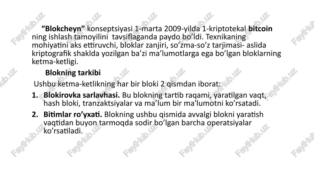 inga yoki oddiy pullarga almashtirilishi mumkin. undan tashqari, kriptovalyutalar turli xil tovar va xizmatlarni sotib olish uchun ham ishlatilishlari mumkin (agarda sotuvchilar bunga rozi bo’lsalar, albatta). litecoin (https://litecoin.org) – kapitalizatsiyasi 4 milliard dollardan ortiq bo‘lgan kriptovalyuta. 16 litecoin (ltc) ning bitcoin (btc) dan asosiy farqlari: litecoin hisoblash amallari uchun markaziy protsessorni bitcoinga nisbatan samaradorroq ishlatadi, mayningning afzalliklari esa unda biroz pastroq darajada bo’ladi. pul o’tkazmalarini tasdiqlash uchun to’rt marta kamroq vaqt sarfi kerak bo’lishi; pul mablag’larining maksimal katta miqdoridan foydalana olish mumkinligi – ya’ni 84 million dollar; har 3,5 kunda kriptografik hisoblarning murakkablik darajasi qayta hisoblanilib turiladi; tarmoqda jami bo’lib 84 million ltc dan foydalanish mumkin, bu esa btc ga nisbatan to’rt marta ko’p deganidir; yangi bloklar generatsiya qilingani uchun mukofotlanuv ham 840 000 blokdan so’ng ikki baravarga kamaytiriladi; laytkoinning loyihachilari o’zlarining asosiy maqsadlari sifatida bitkoin tizimidagi xatolar va kamchiliklarni tuzatishni qabul qilganlar. 17 ethereum ( dapps , markazlashmagan ilovalar …