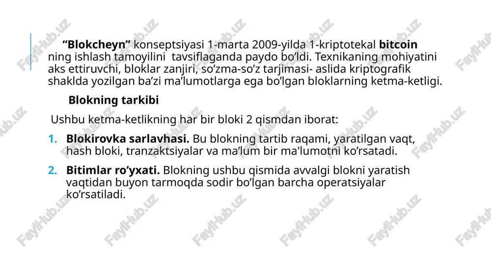 pullarga almashtirilishi mumkin. undan tashqari, kriptovalyutalar turli xil tovar va xizmatlarni sotib olish uchun ham ishlatilishlari mumkin (agarda sotuvchilar bunga rozi bo’lsalar, albatta). litecoin (https://litecoin.org) – kapitalizatsiyasi 4 milliard dollardan ortiq bo‘lgan kriptovalyuta. 16 litecoin (ltc) ning bitcoin (btc) dan asosiy farqlari: litecoin hisoblash amallari uchun markaziy protsessorni bitcoinga nisbatan samaradorroq ishlatadi, mayningning afzalliklari esa unda biroz pastroq darajada bo’ladi. pul o’tkazmalarini tasdiqlash uchun to’rt marta kamroq vaqt sarfi kerak bo’lishi; pul mablag’larining maksimal katta miqdoridan foydalana olish mumkinligi – ya’ni 84 million dollar; har 3,5 kunda kriptografik hisoblarning murakkablik darajasi qayta hisoblanilib turiladi; tarmoqda jami bo’lib 84 million ltc dan foydalanish mumkin, bu esa btc ga nisbatan to’rt marta ko’p deganidir; yangi bloklar generatsiya qilingani uchun mukofotlanuv ham 840 000 blokdan so’ng ikki baravarga kamaytiriladi; laytkoinning loyihachilari o’zlarining asosiy maqsadlari sifatida bitkoin tizimidagi xatolar va kamchiliklarni tuzatishni qabul qilganlar. 17 ethereum ( dapps , markazlashmagan ilovalar , decentralized applications) …