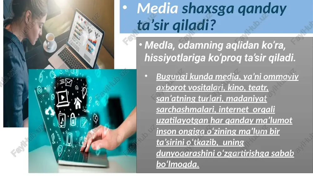 ingizda bo'sh daqiqangiz bo'lsa, uni dam olish yoki ijtimoiy tarmoqlarda o'ynash va suhbatlashish uchun foydalaning. sizning yaqinlaringiz kompyuterda juda ko'p vaqt sarflayotganingiz haqida sharh berishganda, siz g'azablanasizmi? uyqudan keyin darhol kompyuterni qanchalik tez-tez yoqasiz. dam olish kunini faol yoki uyda kompyuterda o'tkazishni afzal ko'ring. agar siz o'zingizning alomatlaringizning ko'pini topsangiz, o'ylashni boshlash vaqti keldi. kechasi qancha vaqt o'tkazasiz? kompyuterda o'tkaziladigan vaqt ichida o'zingizni cheklash mumkinmi? internetga qanchalik bog'lanib qolganingizni tushunish uchun o'zingizga quyidagi savollarga vijdonan javob berishingiz kerak: masofaviy oqish – bu yangi axborot texnologiyalari, telekommunikatsiya texnologiyalari va texnik vositalariga asoslangan ta’lim tizimidir. u ta’lim oluvchiga ma’lum standartlar va ta’lim qonun-qoidalari asosida oquv shartsharoitlari va oqituvchi bilan muloqotni ta’minlab berib, oquvchidan koproq mustaqil ravishda shugullanishni talab qiluvchi tizimdir. bunda oqish jarayoni ta’lim oluvchini qaysi vaqtda va qaysi joyda bolishiga bogliq emas. masofaviy ta’lim – masofadan turib oquv axborotlarini almashuvchi vositalarga asoslangan, oqituvchi maxsus axborot muhit yordamida, aholining barcha qatlamlari va …