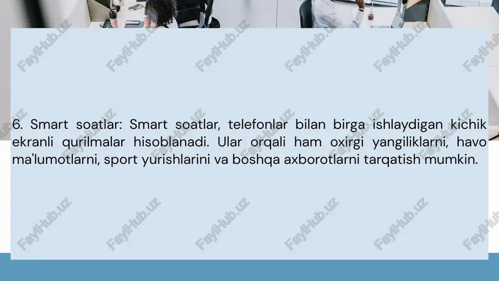 n 1. internet brauzerlari: google chrome, mozilla firefox, safari, internet explorer va boshqalar. axborotni o'qish, o'rganish va shu bilan birga axborotni tasvirlab ko'rish imkoniyatlarini ham taqdim etadilar. 01 2. axborot o'qish ilovalari: feedly, flipboard, pocket va feedbin kabi ilovalar, o'qish qiziqgan axborotni bir joyda to'playdi va vosita o'lab o'rganish va namoyish qilishga imkoniyat beradi. 02 axborotni namoyish qilish vositalari har xil sohalarda qo'llash mumkin. bu vositalar nutqni aniq qilish, axborotni o'qish, axborotni tushunish, tasvirni tasvirga aylantirish va qo'shimcha ma'lumotlarni taqdim etish uchun foydalaniladi. quyidagi sohalarda axborotni namoyish qilish vositalarini o'rganishingiz mumkin 3. veb-saytlar va bloglar: axborotni namoyish qilish uchun bir nechta veb-saytlar va bloglar mavjud. bu saytlar esa axborotning tasviri, infografikalar, videolar va boshqa matnli ma'lumotlar bilan bir xil joyda paydo bo'lishiga imkon beradi. 03 4. media ijrochilari: youtube, vimeo, netflix va boshqa media platfomalari, axborotni namoyish qilishga imkon beradigan videolar, film va ilovalar bilan ta'minlaydi. 04 axborotni namoyish qilish …