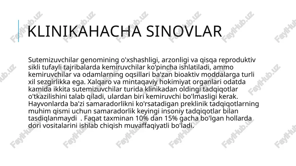 etkalar, in'ektsiyalar, malhamlar) beriladi. tajriba ishtirokchilari preparatning haqiqiy yoki yo‘qligini bilmay, uni qabul qilishga rozilik beruvchi hujjatga imzo chekadilar. hatto shifokor ham tabletka nima bo'lishini bilmaydi. faqat klinik sinov tashkilotchisi ma'lumotga ega. bu usul ikki marta ko'r deb ataladi: na shifokor, na bemor dori turini bilmaydi. klinik tadqiqotlarni tahlil qilishdan natijalarni buzishi mumkin bo'lgan sub'ektiv omilni chiqarib tashlash kerak. pastki qator agar preparatning 2-bosqichdagi samaradorligi va xavfsizligi tasdiqlansa, olimlar 3-bosqich klinik sinovlariga kirishga ruxsat oladilar. e'lon qilingan dorilarning faqat bir nechtasi unga etib boradi. uchinchi bosqich ishtirokchilar bu erda ishtirokchilar soni yuzlab va minglab. qoidaga ko'ra, uchinchi bosqichda xalqaro ko'p markazli tadqiqotlar olib boriladi. birgalikda kasalliklar hisobga olinmaydi. ustuvor vazifa 3-bosqichning maqsadi o'rganilayotgan preparatning foyda-xavf nisbatini baholashdir. tadqiqotchilar ushbu dori kasallikni minimal yon ta'siri bilan davolash mumkinligini tushunishlari kerak. jarayon nojo'ya ta'sirlar qayd etilishi va qabul qilinishi yoki qabul qilinishi mumkin bo'lmagan farmakologik xavfsizligi uchun baholanishi kerak. yangi dori ham …