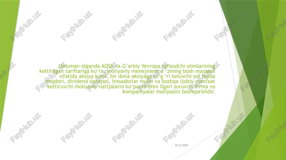 moliyaviy menejmentning maqsadi va vazifalari - Page 5