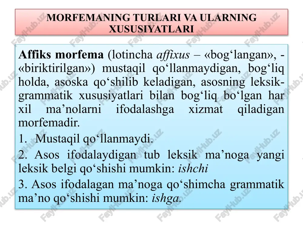 morfemika. morfema, uning turlari - Page 5