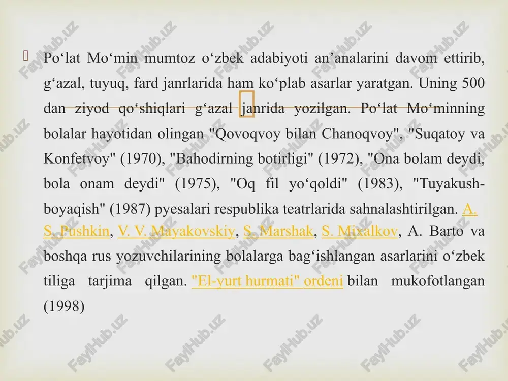 po'lat mo'ninni hayoti va ijodi - Page 5