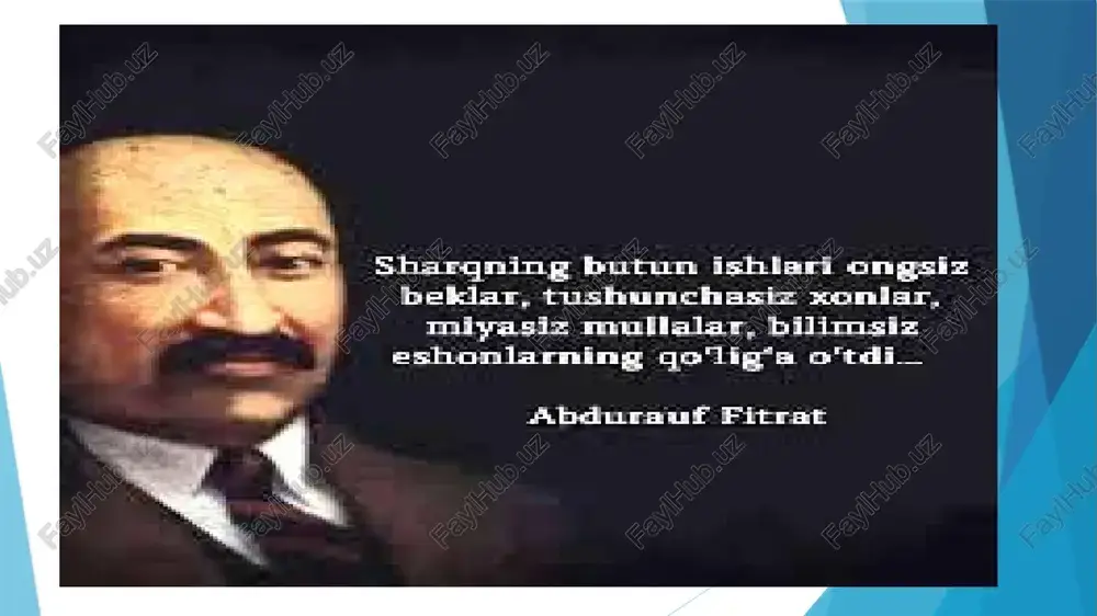 abdurauf fitratning hayoti va ijodi mavzusidagi taqdimoti - Page 5