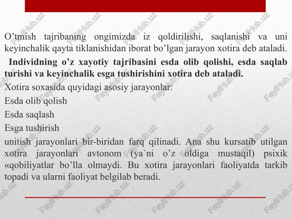 xotira haqida umumiy tasavvurlar - Page 5