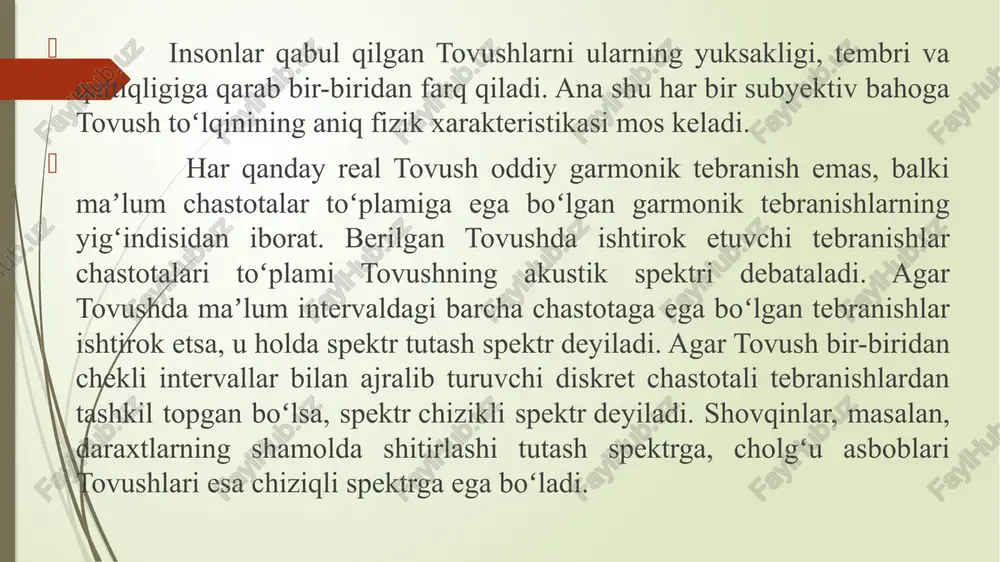kontraktilligini aniqlash imkonini beradi. odatda exokardiyografiya koʻkrak qafasi orqali amalga oshiriladi (transtoraktik), shuningdek, qiziloʻngachga maxsus endoskopik prob qoʻyilganda transozofageal exokardiyografi (te-exokardiyografi) ham mavjud. xavfi va nojoʻya taʼsiri ultratovush odatda maʼlumot olishning xavfsiz usuli hisoblanadi. homilaning diagnostik ultratovush tekshiruvi homiladorlik paytida ham xavfsiz hisoblanadi. ushbu diagnostika protsedurasidan faqat majburiy tibbiy koʻrsatkichlar mavjud boʻlganda, zarur diagnostika maʼlumotlarini olish imkonini beradigan, yaʼni minimal qabul qilinadigan yoki alara printsipiga muvofiq ultratovush taʼsirining eng qisqa muddati bilan qoʻllanilishi kerak. jahon sogʻliqni saqlash tashkilotining 1998—yildagi 875—sonli hisoboti ultratovushning zararsiz ekanligi haqidagi fikrni tasdiqlaydi. ultratovush tekshiruvining homila uchun zarari haqida maʼlumotlar yoʻqligiga qaramay, oziq-ovqat va farmatsevtika idorasi (aqsh) „homila xolati videolari“ yaratish uchun ultratovush apparatlarini reklama qilish, sotish va ijaraga olishni tibbiy asbob-uskunalardan notoʻgʻri foydalanish, ruxsatsiz foydalanish deb hisoblaydixavfi va nojoʻya taʼsiri infratovushdan tibbiyotda foydalanilishi hozirgi vaqtda infratovushlar tibbiyotda asta-sekin qo'llanilmoqda. asosan saraton kasalligini davolashda (o'smalarni olib tashlash), ko'z mikroxirurgiyasida (shox parda kasalliklarini davolashda) va boshqa ba'zi …
