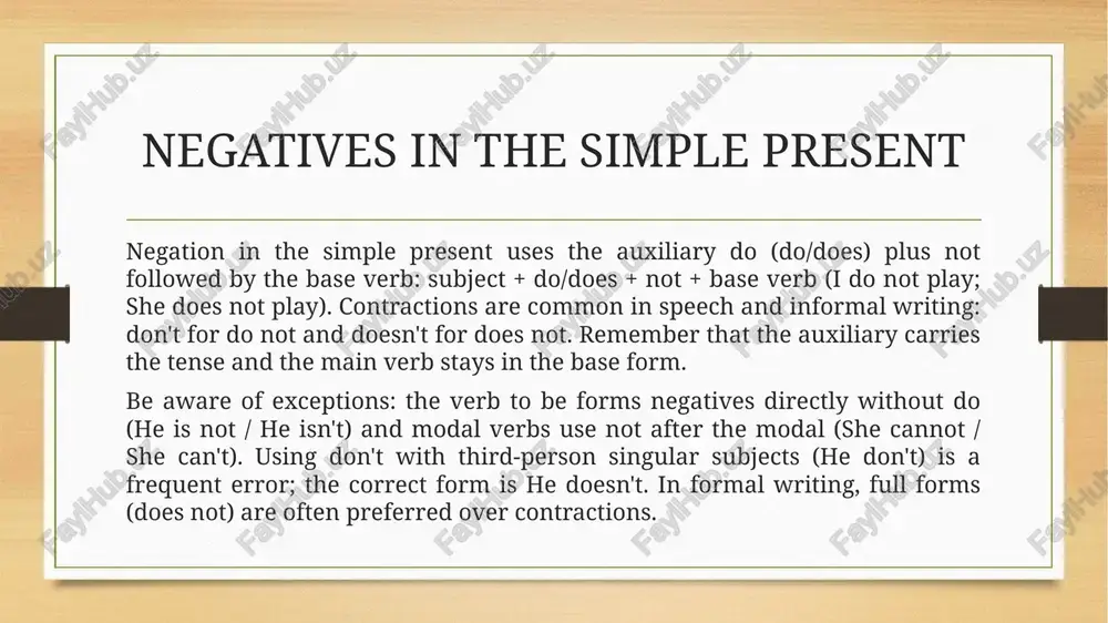 simple present tense - Page 5