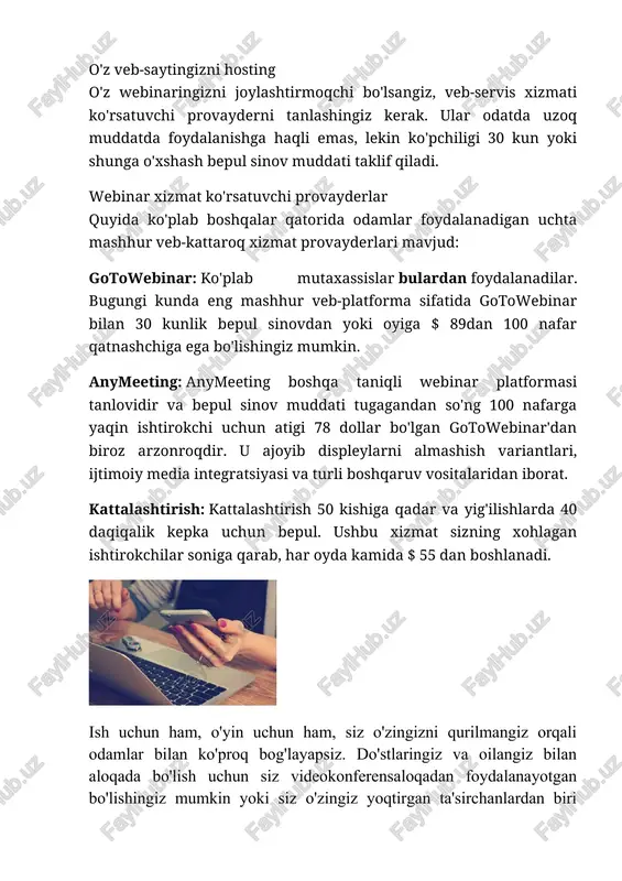 nalar · sotish bo'yicha masofaviy taqdimotlar · va yana ko'p narsalar! ... quyidagi veb -konferentsiya vositalarini amalga oshirishi mumkin: · video konferentsiya · konferents-qo'ng'iroq · uchrashuvlarni yozib olish · ekranni ulashish · matnli chat · hujjatlarni almashish · maxsus ushlab turuvchi musiqa · onlayn taxta · va yana ko'p narsalar! veb -konferentsiya dasturlari haqiqiy va virtual dunyoda qanday ishlashimiz va o'ynashimiz orasidagi bo'shliqni to'ldirishga mo'ljallangan. mijozlaringizni masofadan qo'llab -quvvatlash orqali biznesning ko'p jihatlari kuchayadi. konferents -xizmatlar mijozlarga ko'rsatiladigan xizmatlarning mavjudligini yoki sizning xodimingizning doimiy ravishda onlayn o'qishini yoki 24/7 it -qo'llab -quvvatlashini yoki sog'liqni saqlash orqali suhbatni yoki onlayn uchrashuvni qanday tezlashtirishini ko'rib chiqing. bu va boshqalar veb -konferentsiya bizni internetga olib keladigan usullarning bir nechtasi qanday qilib ko'nikmalarga ega bo'lishimizni va biznes muhitida energiyamizni uzatishni boyitadi. qiziqarli ovozmi? veb -konferentsiyani biznes -rejangizga qanday qilib to'g'ri qo'shishni bilsangiz yoki bu sizning umumiy muloqotingiz qanday foyda keltirishini bilsangiz, juda ko'p yo'llar …