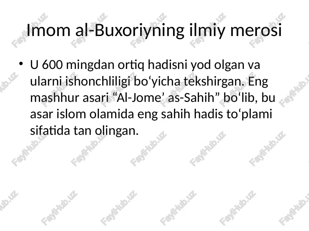 imom al-buxoriy va imom at-termiziyning hadis ilmiga qo‘shgan hissasi - Page 5