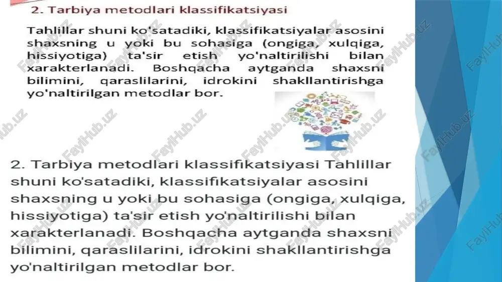 tarbiya - jarayoninining shakllari va metodlari - Page 5