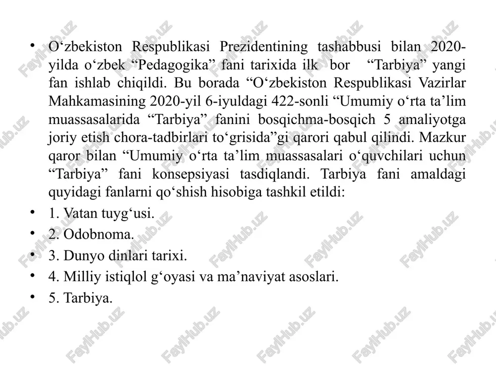 tarbiyafanining predmeti, maqsadi va vazifalari - Page 5