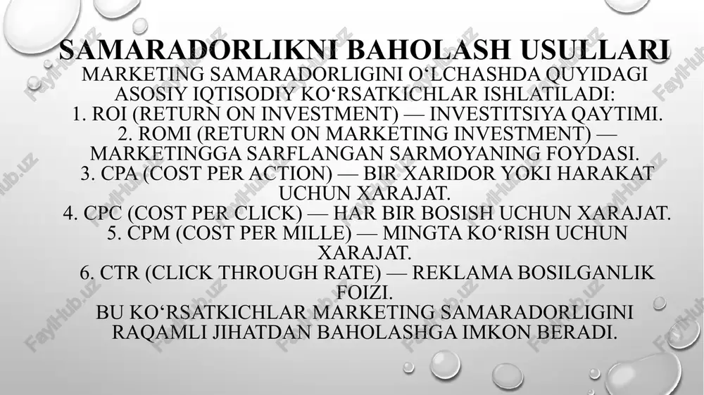 marketing xarajatlarining samaradorligini baholash - Page 5