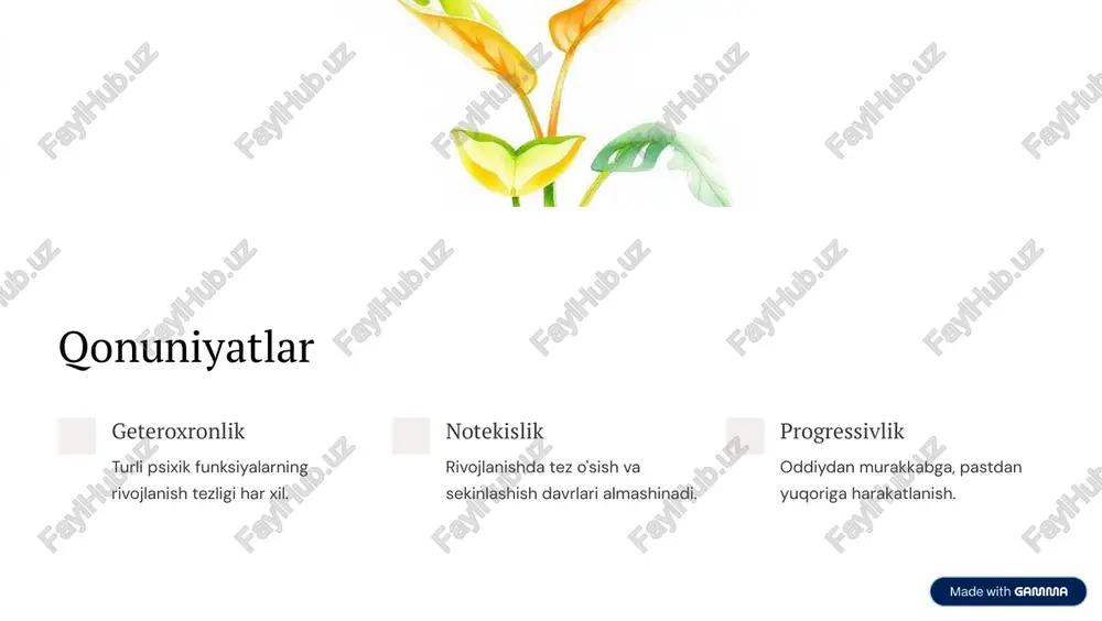 psixik rivojlanishning asosiy qonuniyatlari - Page 5