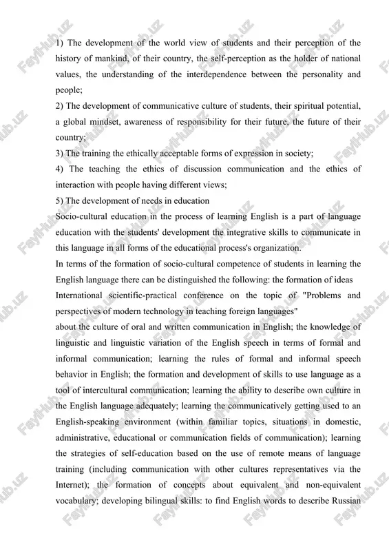 he communicatively getting used to an english-speaking environment (within familiar topics, situations in domestic, administrative, educational or communication fields of communication); learning the strategies of self-education based on the use of remote means of language training (including communication with other cultures representatives via the internet); the formation of concepts about equivalent and non-equivalent vocabulary; developing bilingual skills: to find english words to describe russian realities in the english language; to identify non-equivalent vocabulary; to explain the value of the non-equivalent words in the foreign or in the native language; use correctly non-equivalent language in communicative situations in the language [popova t.p. 1999:38]. the use of interactive technologies during the english language lessons implies the organization and the development of such a dialogue communication that leads to the understanding, interaction and cooperative solving the training tasks. the interactive form of teaching implies different methods: the method of problematic exposition; presentations, discussions, …