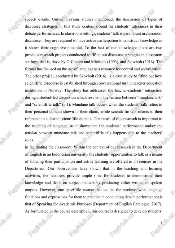 tifific and mundane discourse from their debate performances. chapter i. models of communicative competence. known to us, using innovations and new pedagogical technologies are resulting well. sometimes using same styles in teaching language may let go down interests of student to language. we advise some types of teaching in use, not to go down interest to foreign language. for instance: 1. dialogical speech- in this way students have a talk each other by creative approach. “modern methodology of teaching english puts speaking in dialogues in the first place for developing speaking skills. these skills can be trained with various teaching aids, including texts of fiction. such dialogues give an opportunity to avoid traditional rendering of the texts and turn them into living english speech”. more than that, all the vocabulary is remembered much better. in dialogues, students train in fluency, quick reaction, acting skills and, of course, grammatical correctness. 2. …