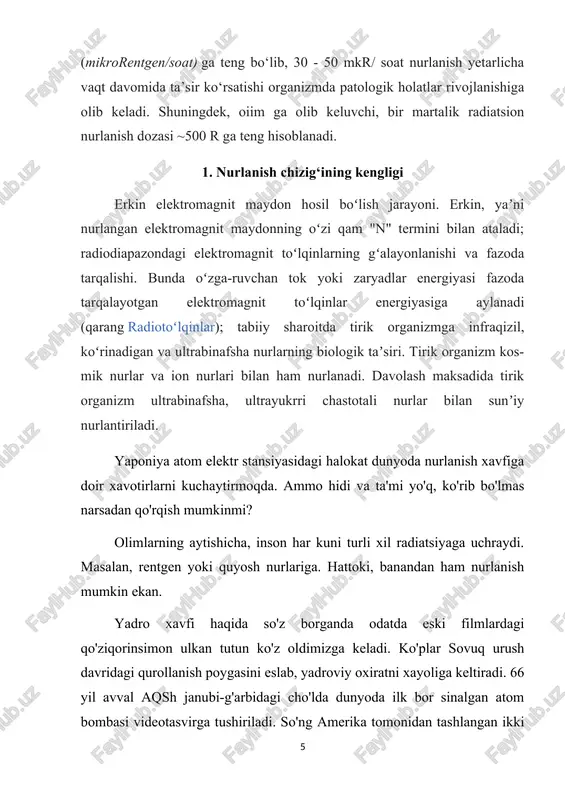 zkor chora ko'rish o'rniga, sovet rasmiylari birinchi portlashdan 36 soat davomida falokat ko'lamini yashirib, qimmatli vaqtni boy bergan. natijada minglab odamlar nobud bo'ldi. fojiadan 25 yil o'tib ham uning asoratlarini haligacha ko'rish mumkin. "chernobil bir necha avlodni qaqshatdi. aholi genetikasi, sog'lig'iga jiddiy zarar yetdi. buni yoddan chiqarib bo'lmaydi", - deydi ekspert. endi esa fukushima stansiyasidagi jarayon insoniyatni xavotirga solmoqda. radiatsiya xavfi qanchalik yuqori degan savol ko'plarni qiynamoqda. ekspert jerald epstinning aytishicha, odam usiz ham har kuni turli xil radiatsiyaga uchraydi. "sayyoramizdagi barcha o'simligu jonli mavjudotlar va inson hamisha oz miqdordagi radiatsiyaga cho'madi. gap nurlanishning bor-yo'qligida emas, balki reaktordan chiqqanda inson salomatligiga ta'siri, xavfi qanday bo'ladi? kundalik hayotimizda radiatsiya miqdori oshsa ham, salomatlikka zarar juda kam", - deydi u. har safar yo'lovchilar aeroportda samolyotga chiqishdan oldin xavfsizlik nazoratidan o'tganda, radiatsiyaga uchraydi. samolyot havoda yuqoriga ko'tarilgani sari yo'lovchilar atmosferadagi kosmik nurni oz miqdorda qabul qiladi. jerald epstinning aytishicha, uy va imoratlarni qurishda …