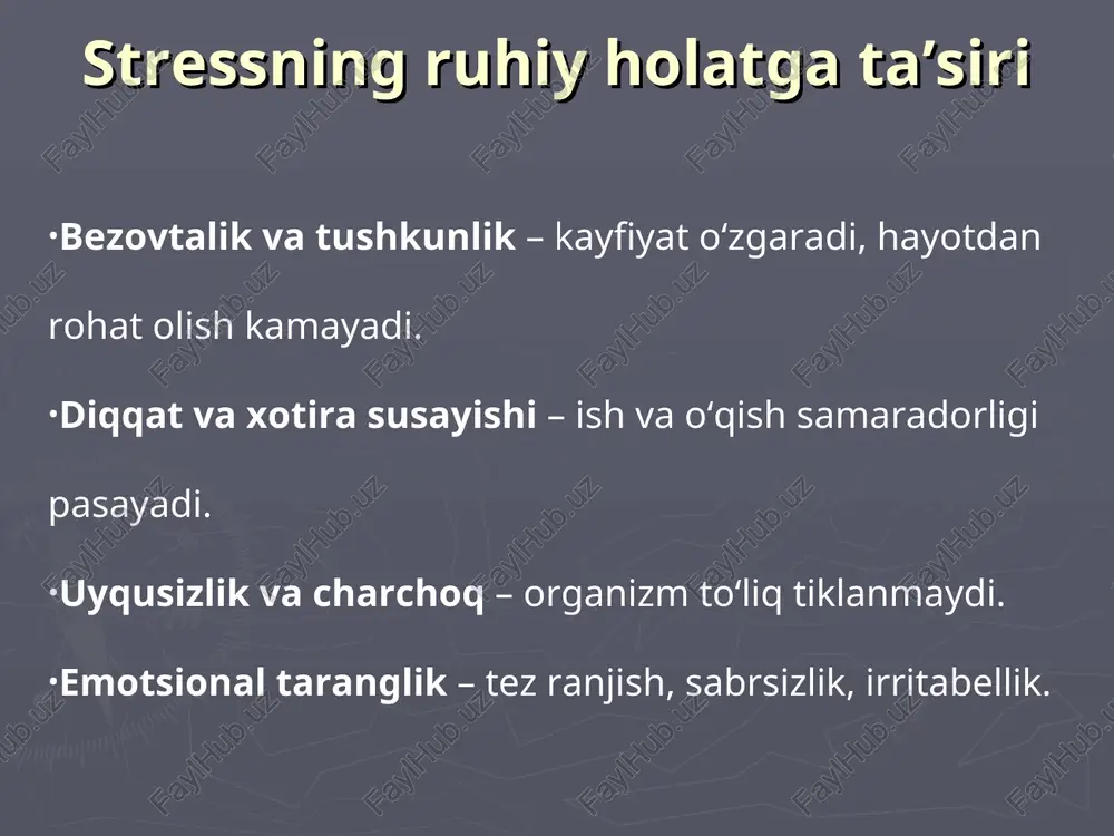 stressning ta'siri va uzoq muddatli stressning oqibatlari - Page 5