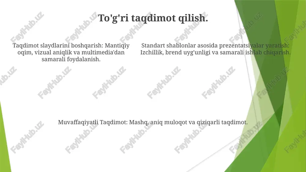 standart shablonlar asosida taqdimot yaratish - Page 5