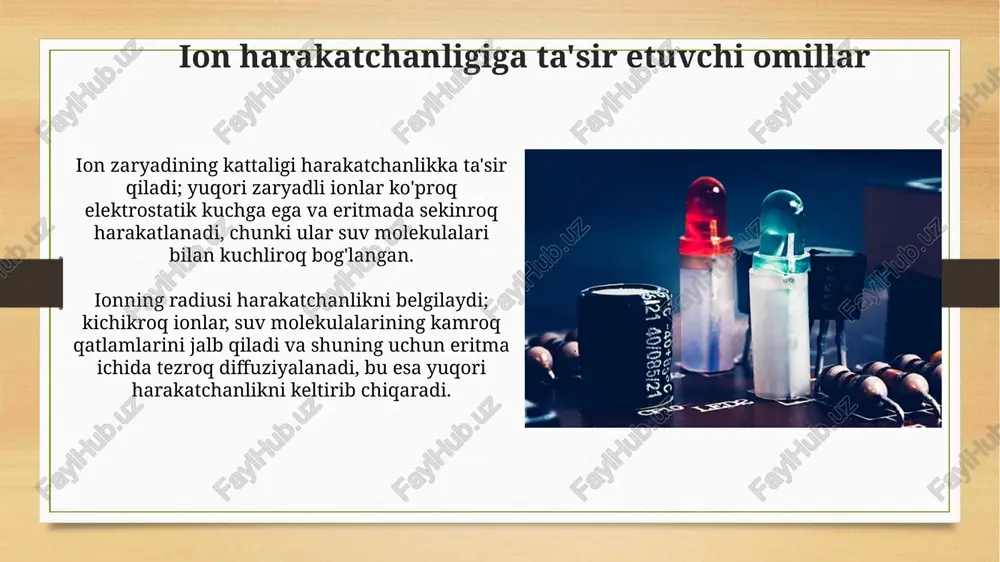 elektrolit eritmalarining elektr o‘tkazuvchanligi - Page 5