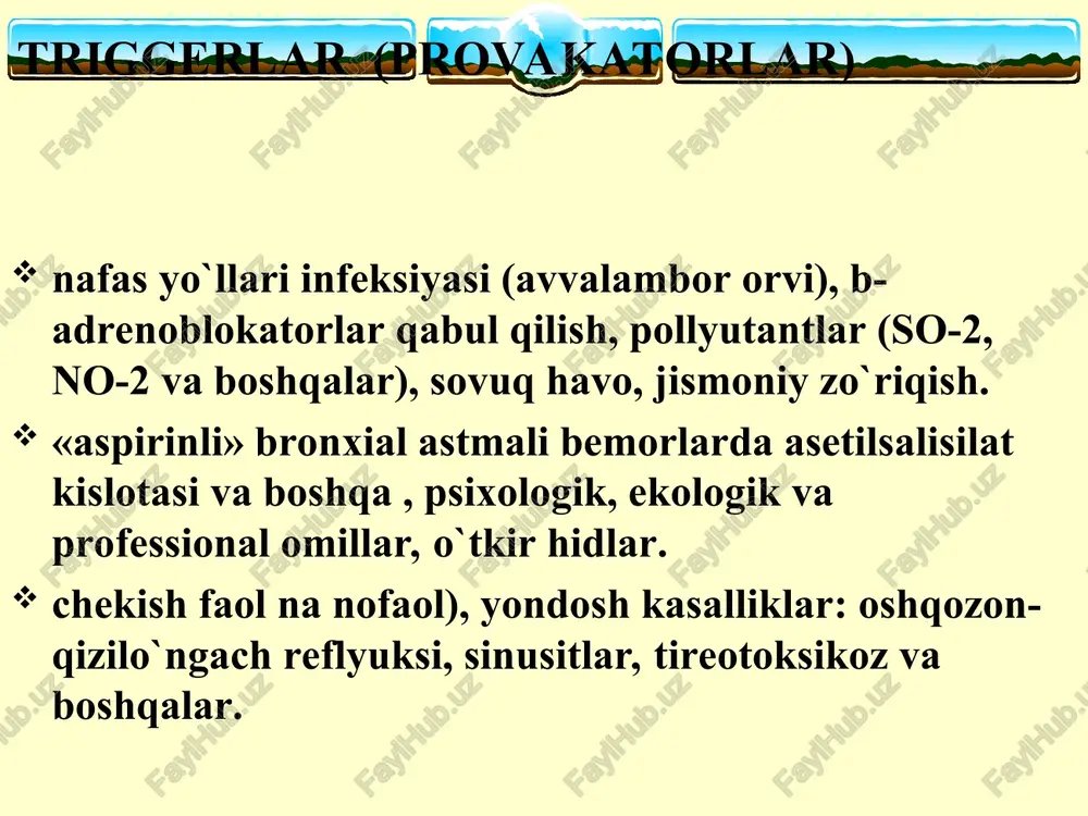 hiradi prognoz kasallikning vaqtida aniqlanishi, bemorning ongi va o`zini nazorat qila bilish qobiliyatiga bog`liq. tajovuzkor omillar yo`qotilishi va o`z vaqtida malakali tibbiy yordamga murojaat qilish hal qiluvchi ahamiyatga ega.