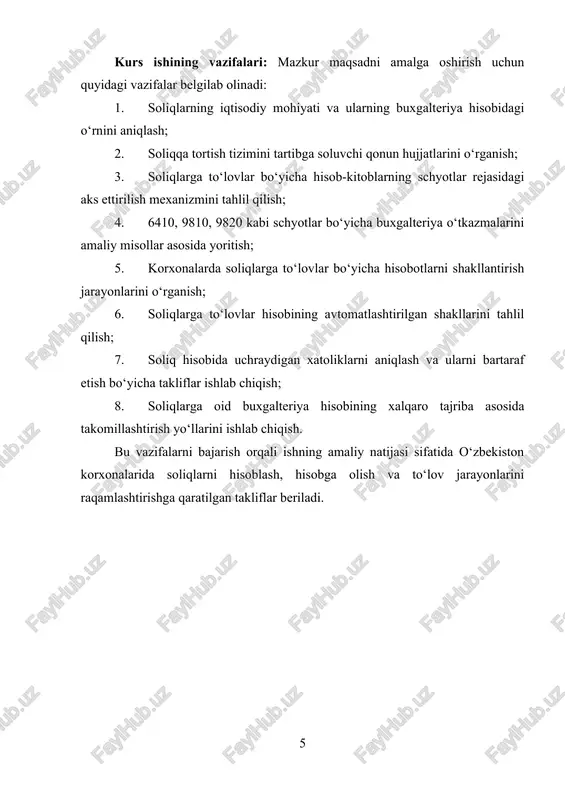 ki iqtisodiyotda muvozanatni saqlovchi, investitsiyalarni rag‘batlantiruvchi, ijtimoiy tenglikni ta’minlovchi strategik mexanizm sifatida qaraladi. soliqning har bir turi iqtisodiy jarayonlarga ma’lum darajada ta’sir ko‘rsatadi: foyda solig‘i — ishlab chiqarish rentabelligini, qqs — iste’mol bozorini, aksiz solig‘i esa import hajmini boshqaradi. o‘zbekiston mustaqillikka erishgach, milliy soliq tizimi mustaqil asosda shakllantirildi. 1991–1997-yillar mobaynida sobiq sssr soliq tizimi o‘rniga yangi milliy soliq kodeksi ishlab chiqildi. bu kodeks soliqqa tortish jarayonida shaffoflik, adolat va soddalik tamoyillarini joriy etdi. 2020-yildan boshlab esa soliq kodeksining yangi tahriri kuchga kirib, xalqaro amaliyotga yaqinlashtirilgan soliq mexanizmlari joriy qilindi. bugungi kunda soliq siyosatining asosiy yo‘nalishi — tadbirkorlik muhitini yaxshilash, soliq yukini kamaytirish, soliq ma’muriyatini raqamlashtirish va soliqqa oid xatoliklarni avtomatik aniqlashdan iborat. soliqning tarixiy shakllanishiga nazar tashlaganda, u har doim davlat va jamiyat o‘rtasidagi “moliyaviy aloqa ko‘prigi” vazifasini bajargan. shu sababli soliq tizimi qanchalik adolatli, shaffof va soddalashtirilgan bo‘lsa, davlat moliya tizimi ham shunchalik barqaror bo‘ladi. 1.2. soliqning mohiyati va …