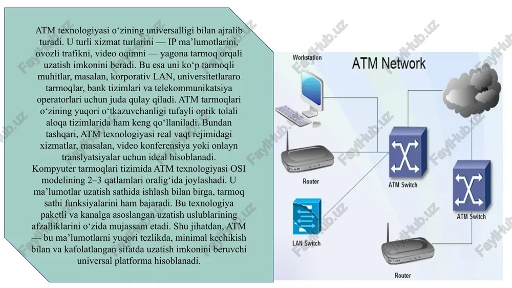 atm tarmoqlari slayd kompyuter tarmoqlari fani mavzu atm tarmoqlari slayd - Page 5