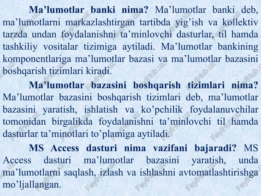 ms access dasturidagi ma'lumotlar bazasini yaratishni boshqarish - Page 5