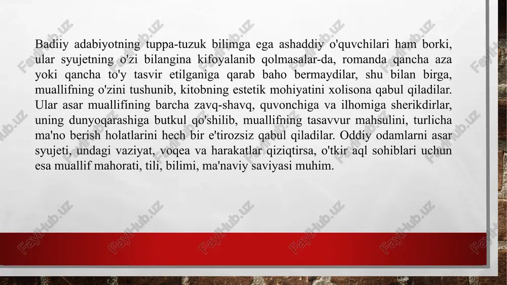 mi yoki odam” ekanini tushunish uchun buni qilganini tan oladi. oddiy qilib aytganda, u qotillikdan olti oy oldin yozgan jinoyat to‘g‘risidagi nazariyasini sinab ko‘rish va isbotlashni xohladi. takrorlayman, roman juda qiyin, lekin bunga e’tibor berish va undan o‘zingiz uchun foydali narsalarni olish kerak. fyodor dostoyevskiy har bir qahramon ichki dunyosining tom ma’noda avra-astarini ag‘darib, hatto bilimli aqlning ham qarama-qarshiliklarini ochib beradi. fikrlash soddaligi har doim ham ishonuvchanlikni anglatmasligini, insondagi yaxshi tabiat unda yomonlik yo‘qligining belgisi emasligini ko‘rsatib beradi. har doim dolzarb bo‘lib qoladigan muammo insonning ichki kurashidir. kimdir uchun u umr bo‘yi davom etishi mumkin, kimdir kutilmagan tarzda “davo” topadi. his-tuyg‘ular, fikr kuchi, hissiyotlar, ruhiy iztirob, ongning mo‘rtligi – bu kitobning mazmuni. mutolaa jarayonida zo‘riqish va hayajonlanish boshidan oxirigacha sizga hamroh bo‘ladi. dostoyevskiy roman iqror sifatida o‘qilishini istagan. ammo keyin u bosh qahramon psixikasining jirkanch ko‘chalariga chuqurroq kirib borish uchun hikoyachi “ovozi”ga o‘tishga qaror qilgan; - roman asosida dunyo bo‘yicha …
