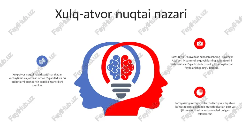 logik omillarini tushunish o'qituvchilar uchun maqsadli tadbirlarni ishlab chiqish, munosabatlarni yaxshilash va "tarbiyasi qiyin" talabalarning akademik va ijtimoiy-emotsional muvaffaqiyatini qo'llab-quvvatlash uchun juda muhimdir. motivatsiya va jalb qilish motivatsiya va faollik:- motivatsiya shaxslarni maqsadlar sari harakat qilishga va to‘siqlarni yengishga majburlovchi harakatlantiruvchi kuchdir.- o‘qituvchilar sinfda ijobiy va qo‘llab-quvvatlovchi muhitni yaratish, mazmunli o‘rganish tajribasini taqdim etish hamda o‘quvchilarda malaka va mustaqillik tuyg‘usini rivojlantirish orqali motivatsiyani oshirishi mumkin. “tarbiyasi qiyin” bilan ishlashning psixologik asoslari talabalar:- “tarbiyasi qiyin” (ta’lim berish qiyin) o‘quvchilari o‘z o‘rganishlariga to‘sqinlik qilishi mumkin bo‘lgan qiyin xulq-atvorni namoyon qiladilar.- ushbu xatti-harakatlarning ostida yotgan travma, o‘rganishdagi nuqsonlar yoki ijtimoiy-psixologik omillarni tushunish motivatsiya va faollikni oshirish:- aniq maqsadlar va umidlarni qo‘ying va o‘quvchilarga muntazam ravishda fikr-mulohazalarni taqdim eting.- o‘quvchilar o‘zlarini qadrli va hurmatli his qiladigan qo‘llab-quvvatlovchi va rag‘batlantiruvchi sinf muhitini yarating.- o‘rganishni yanada qiziqarli qilish uchun amaliy mashg‘ulotlar, o‘yinlar va simulyatsiyalarni qo‘shing sales 1st qtr 2nd qtr 3rd qtr 4th qtr 35 25 …