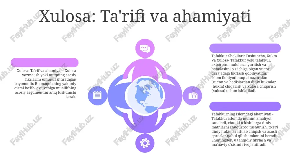 iv jarayonlar va aqliy asoslarni anglatadi. u in'ikoslar, qarorlar qabul qilish va o'zaro munosabatlarga ta'sir ko'rsatadigan e'tiqodlar, qadriyatlar, munosabatlar va noto'g'ri qarashlarni o'z ichiga oladi. muhimlik: tafakkur shakllarini tushunish tibbiyot mutaxassislari va terapevtlari uchun juda muhim, chunki bu ularga bemorni samarali parvarishlashda to'sqinlik qilishi mumkin bo'lgan kognitiv to'siqlar va noto'g'ri qarashlarni tan olish va hal qilish imkonini beradi xulosa: sog'liqni saqlash va terapiyada fikrlashning turli shakllarini o'rganish orqali sog'liqni saqlash mutaxassislari va terapevtlar muloqotni, bemorlarni jalb qilishni va davolash natijalarini yaxshilashlari mumkin sales 1st qtr 2nd qtr 100 0 sales 1st qtr 2nd qtr 100 0 sales 1st qtr 2nd qtr 100 0 kundalik hayotda fikrlash shakllari 1: tafakkur shakllari: tushuncha, xukm va xulosa (kundalik hayotdagi fikr shakllari) falsafiy risola boʻlib, insonning fikrlash va mulohazalarni shakllantirish usullarini oʻrganadi. 2: 1934-yilda nashr etilgan kitob o‘zbek falsafasida klassik hisoblanadi. u tushunarli va tushunarli uslubda yozilgan bo'lib, u keng kitobxonlar uchun ham, olimlar …