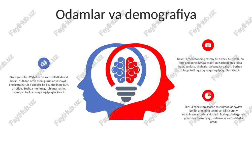 hlari va zavqlanishlari mumkin. o‘zbekistonda sport: futbol, ​​kurash va boks eng ommabop sport turlari hisoblanadi. o‘zbekiston 1994 yildan buyon olimpiadada qatnashib, 11 ta oltin, 12 ta kumush va 15 ta bronza medalini qo‘lga kiritdi. farzandimon: farzandiman kurashga o‘xshash an’anaviy o‘zbek sporti. o‘zbekistonning qishloq joylarida ommaviy sport turi hisoblanadi. farzandiman odatda bir-birini yerga uloqtirmoqchi bo'lgan ikki kishi tomonidan ijro etiladi. turizm tarixi va ahamiyati:turizm, men o'zbekiston farzandiman 2009 yilda tashkil etilgan bo'lib, o'zbekistondagi yetakchi sayyohlik agentligiga aylangan. taklif etilayotgan xizmatlar: ular maxsus turlar, guruhli turlar, viza yordami, transport va turar joyni bron qilish kabi keng turdagi xizmatlarni taqdim etadi. destination expertise: agentlik o‘zbekistonga sayohatlar tashkil etish, uning tarixiy shaharlari, qadimiy ipak yo‘li joylari va turli madaniy merosni namoyish etishga ixtisoslashgan. qiyinchiliklar va imkoniyatlar aholining qarishi: o'zbekiston aholining qarishi tufayli muammolarga duch kelmoqda, bu esa ishchi kuchi va sog'liqni saqlash tizimiga ta'sir qiladi. iqtisodiyotni diversifikatsiya qilishning yo'qligi: paxta va tabiiy gaz kabi …